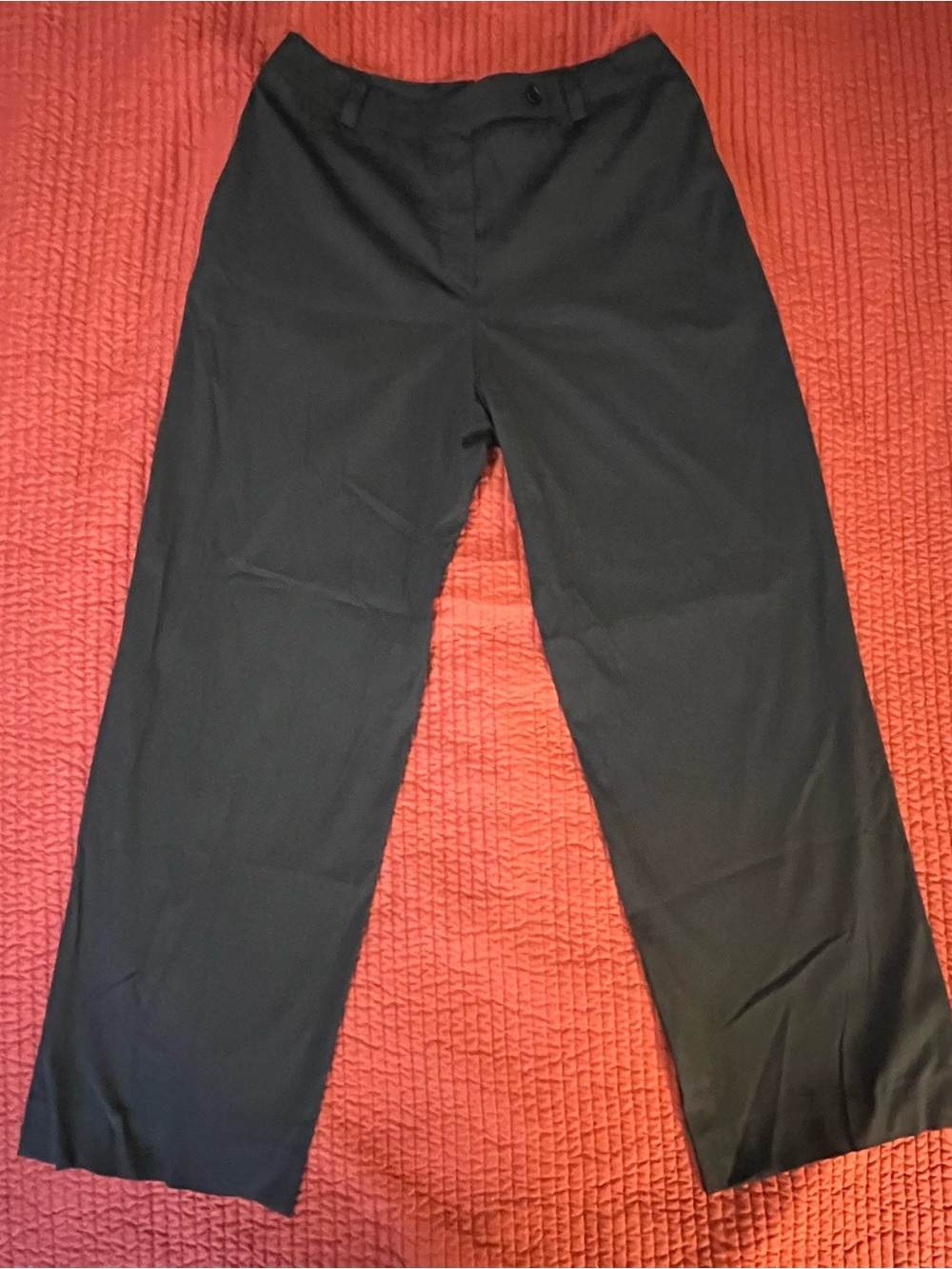 Archive Vintage Prada S/S 97 Cotton Blend Wide Leg Trousers Navy IT 46 / US 10